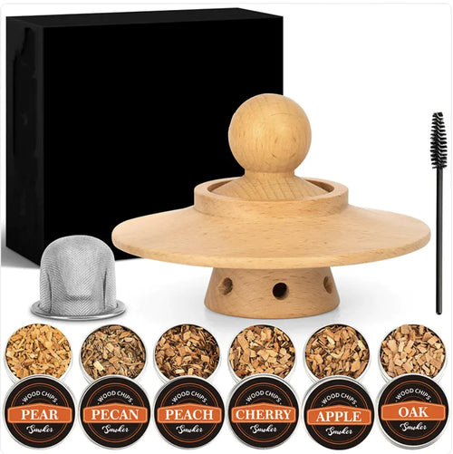 Cocktail-Ufo-Smoker-Set aus Holz