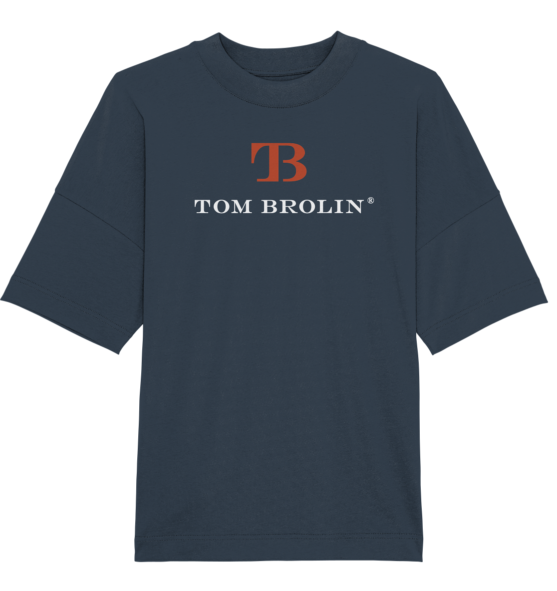 TOM BROLIN® Organic Oversize Shirt (Druck) India Ink Grey XS